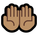 Palms Up Together Emoji with Medium Skin Tone, Microsoft style