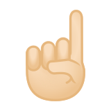 Index Pointing Up Emoji with Light Skin Tone, Google style