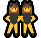Women with Bunny Ears Partying Emoji, Microsoft style