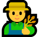 Man Farmer Emoji, Microsoft style