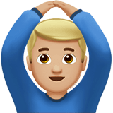 Man Gesturing Ok Emoji with Medium-Light Skin Tone, Apple style