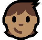 Child Emoji with Medium Skin Tone, Microsoft style