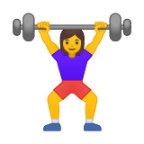 Woman Lifting Weights Emoji, Google style
