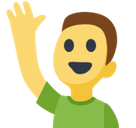 Man Raising Hand Emoji, Facebook style