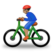 Man Biking Emoji with Medium Skin Tone, Samsung style