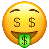 Money-Mouth Face Emoji, Apple style