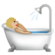 Person Taking Bath Emoji with Medium-Light Skin Tone, Samsung style