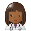 Woman Health Worker Emoji with Medium-Dark Skin Tone, Samsung style