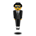 Man in Business Suit Levitating Emoji, Facebook style