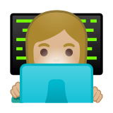 Woman Technologist Emoji with Medium-Light Skin Tone, Google style