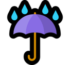 Umbrella with Rain Drops Emoji, Microsoft style