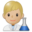 Man Scientist Emoji with Medium-Light Skin Tone, Samsung style