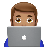 Man Technologist Emoji with Medium Skin Tone, Apple style