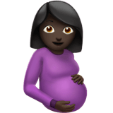 Pregnant Woman Emoji with Dark Skin Tone, Apple style