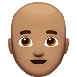 Man: Medium Skin Tone, Bald, Apple style