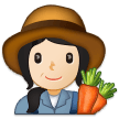 Woman Farmer Emoji with Light Skin Tone, Samsung style