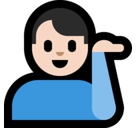 Man Tipping Hand Emoji with Light Skin Tone, Microsoft style