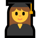 Woman Student Emoji, Microsoft style