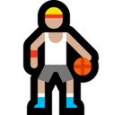 Man Bouncing Ball Emoji with Medium-Light Skin Tone, Microsoft style
