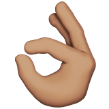 Ok Hand Emoji with Medium Skin Tone, Apple style
