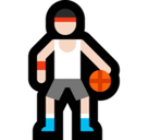Man Bouncing Ball Emoji with Light Skin Tone, Microsoft style