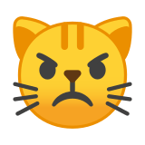 Pouting Cat Face Emoji, Google style