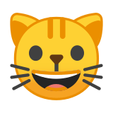 Grinning Cat Face Emoji, Google style