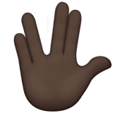 Vulcan Salute Emoji with Dark Skin Tone, Apple style