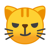 Cat Face with Wry Smile Emoji, Google style