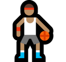 Man Bouncing Ball Emoji with Medium Skin Tone, Microsoft style