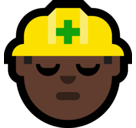 Construction Worker Emoji with Dark Skin Tone, Microsoft style