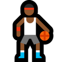 Man Bouncing Ball Emoji with Medium-Dark Skin Tone, Microsoft style