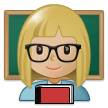 Woman Teacher Emoji with Medium-Light Skin Tone, Samsung style