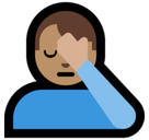 Man Facepalming Emoji with Medium Skin Tone, Microsoft style