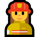 Woman Firefighter Emoji, Microsoft style