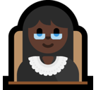 Woman Judge Emoji with Dark Skin Tone, Microsoft style