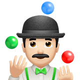 Man Juggling Emoji with Light Skin Tone, Apple style
