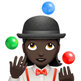 Woman Juggling Emoji with Dark Skin Tone, Apple style