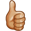 Thumbs Up Emoji with Medium-Light Skin Tone, Samsung style