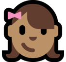 Girl Emoji with Medium Skin Tone, Microsoft style