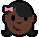 Girl Emoji with Dark Skin Tone, Microsoft style