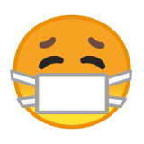 Face with Medical Mask Emoji, Google style