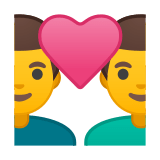Couple with Heart: Man, Man Emoji, Google style