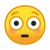 Flushed Face Emoji, Google style
