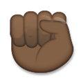 Raised Fist Emoji with Dark Skin Tone, LG style