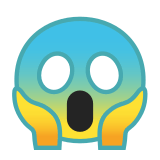 Face Screaming in Fear Emoji, Google style