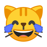 Cat Face with Tears of Joy Emoji, Google style