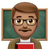Man Teacher Emoji with Medium Skin Tone, Apple style