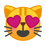Smiling Cat Face with Heart-Eyes Emoji, Google style
