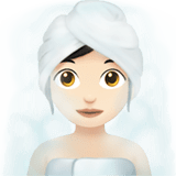 Woman in Steamy Room Emoji with Light Skin Tone, Apple style